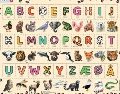 Puslespill alfabet med dyr
