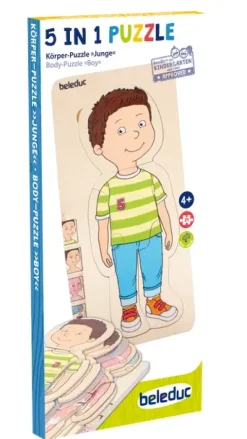 Puslespill lag-på-lag kroppen gutt