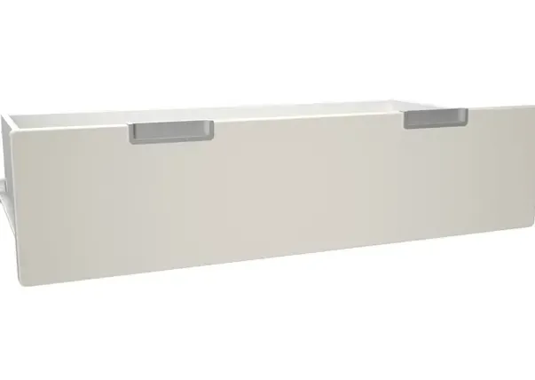 Quadro skuff bred kremhvit