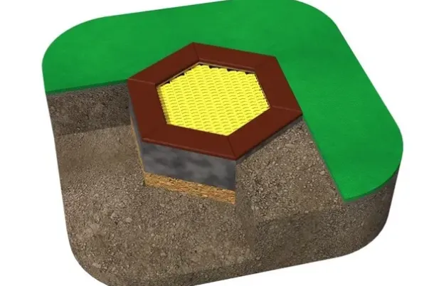 Rado trampoline SBR kant rødbrun