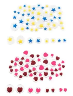 Selvklebende hjerter og stjerner