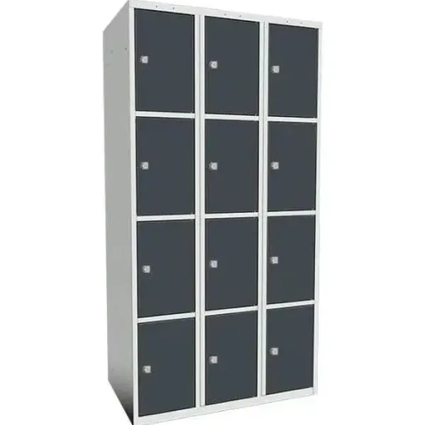 SMT skoleskap 4-delt 3 søyler antr.