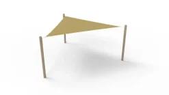 Solseil trekant med stolper