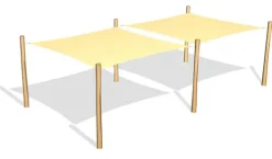 Solseilkombinasjon med 2 firkantseil