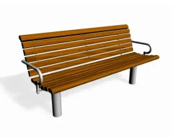 Strøget Benk med armlene - Furu