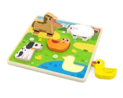 Taktilt blokkpuslespill bondegård