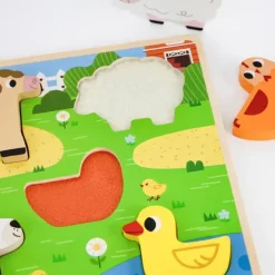 Taktilt blokkpuslespill bondegård