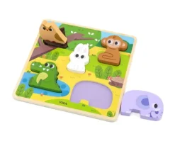 Taktilt blokkpuslespill dyr