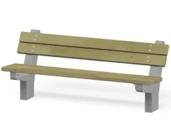 Trebenk med rygg på betongramme