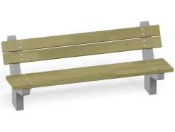 Trebenk med rygg på betongramme