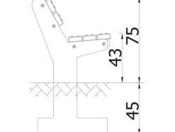 Trebenk med rygg på betongramme