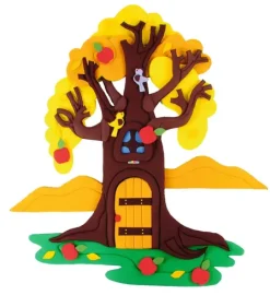 Veggdekorasjon epletre i 4 årstider