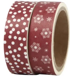 Washitape jul iskrystaller og prikker